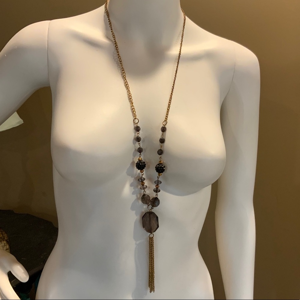 Beaded tassel necklace
